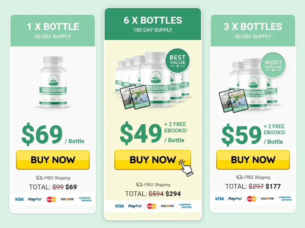 Exclusive online offer with reduced pricing on Vertigenics packages